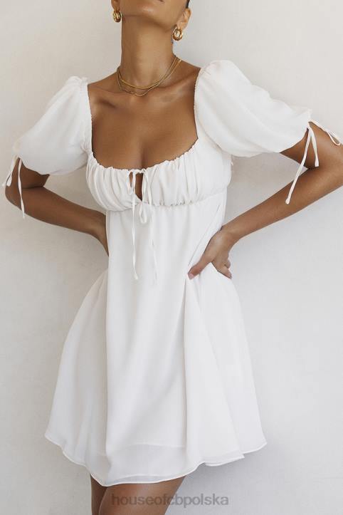 House of CB Sukienka Mini Żorżet Ivory Elegancja na Każdą Okazję