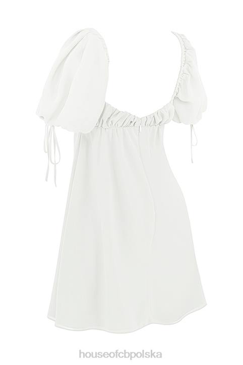 House of CB Sukienka Mini Żorżet Ivory Elegancja na Każdą Okazję