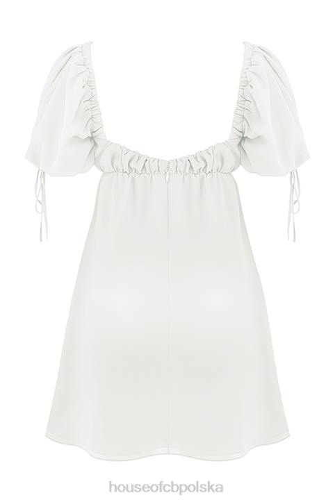 House of CB Sukienka Mini Żorżet Ivory Elegancja na Każdą Okazję