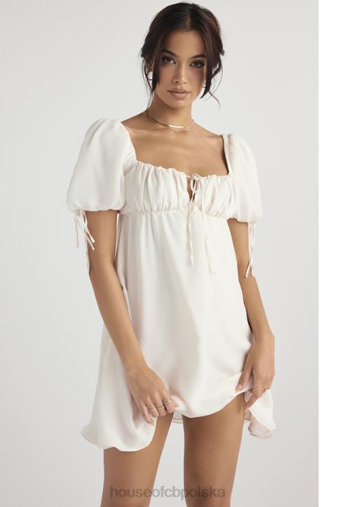 House of CB Sukienka Mini Żorżet Ivory Elegancja na Każdą Okazję