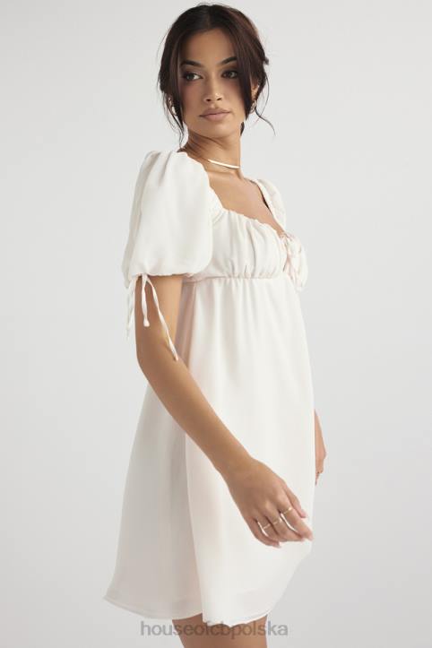 House of CB Sukienka Mini Żorżet Ivory Elegancja na Każdą Okazję