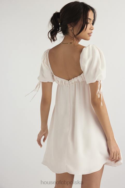 House of CB Sukienka Mini Żorżet Ivory Elegancja na Każdą Okazję