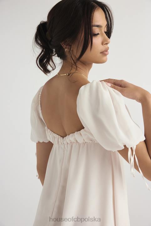 House of CB Sukienka Mini Żorżet Ivory Elegancja na Każdą Okazję