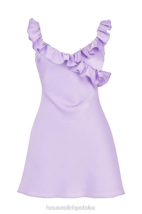 House of CB Mini Sukienka Falbana Tink Orchidea Modna Odzież