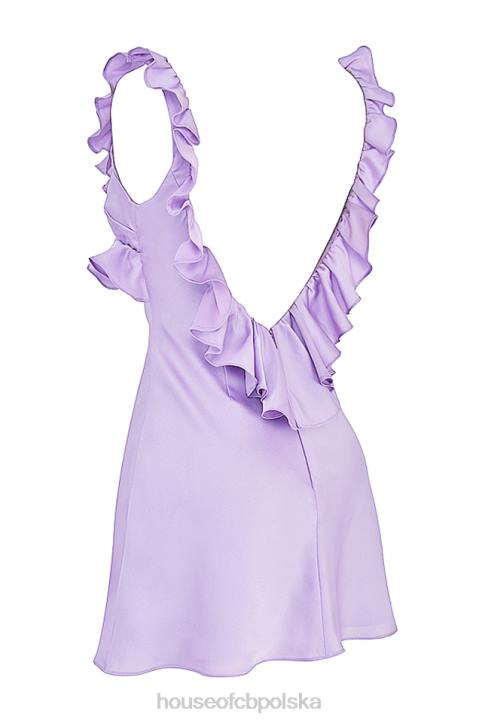 House of CB Mini Sukienka Falbana Tink Orchidea Modna Odzież