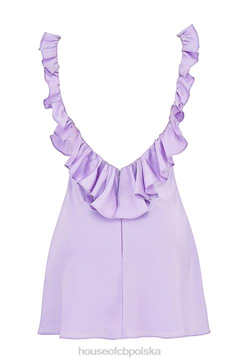 House of CB Mini Sukienka Falbana Tink Orchidea Modna Odzież