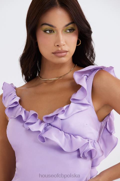 House of CB Mini Sukienka Falbana Tink Orchidea Modna Odzież