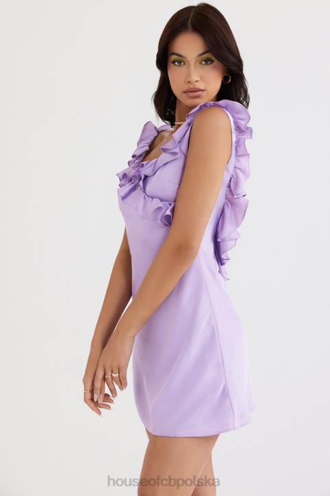 House of CB Mini Sukienka Falbana Tink Orchidea Modna Odzież