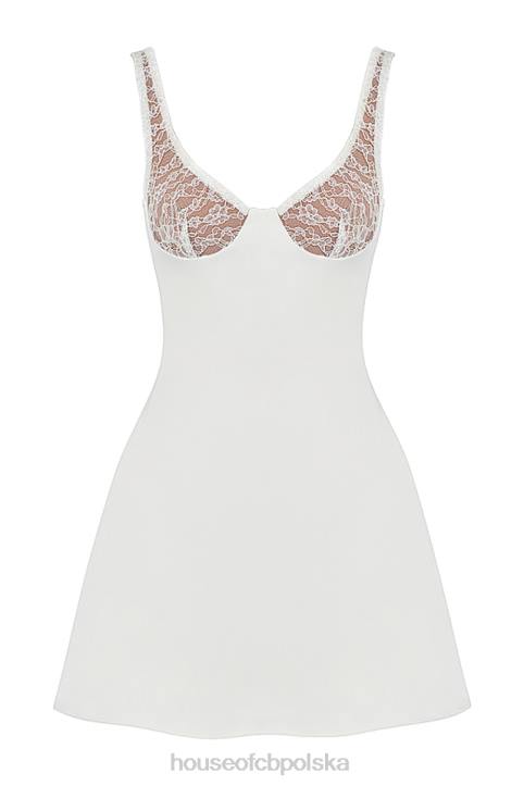 House of CB Sukienka mini Cassandra koronkowa w kolorze kości słoniowej