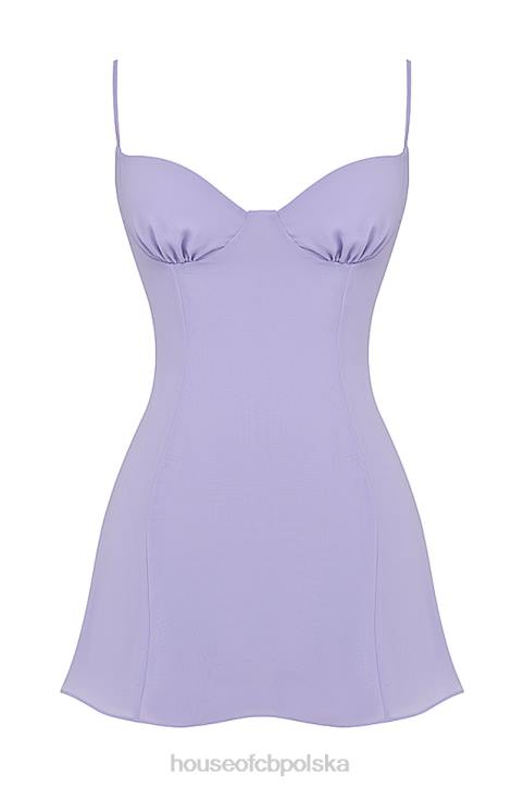 House of CB Sukienka Mini Christiana Lawendowa Stylowa Moda Damska