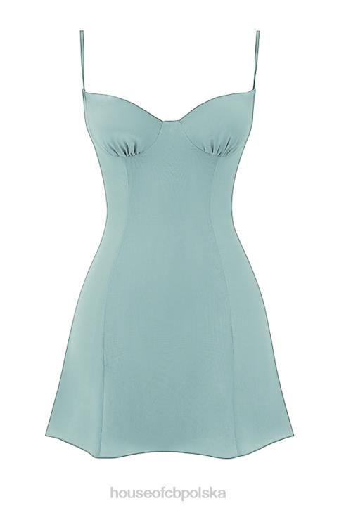 House of CB Sukienka mini Christiana jadeitowa stylowa moda letnia