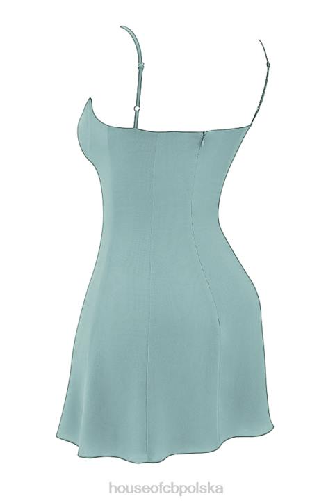 House of CB Sukienka mini Christiana jadeitowa stylowa moda letnia