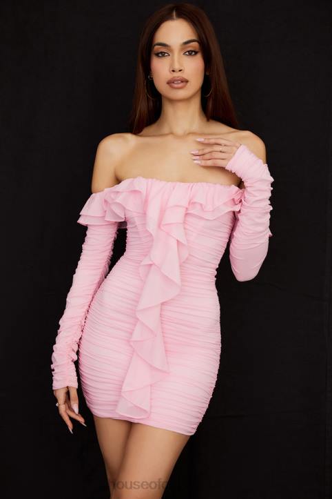 House of CB Sukienka mini Eliza z jedwabiu w różowym marzeniu