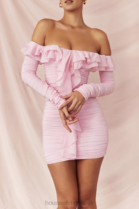 House of CB Sukienka mini Eliza z jedwabiu w różowym marzeniu