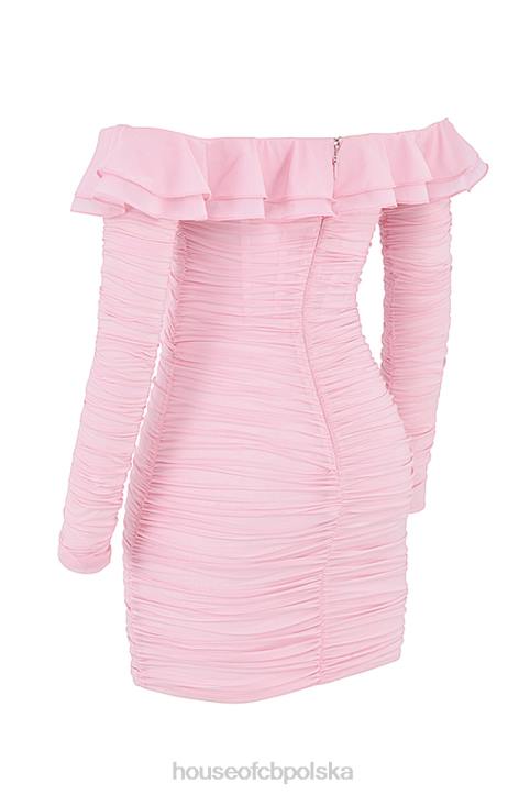 House of CB Sukienka mini Eliza z jedwabiu w różowym marzeniu