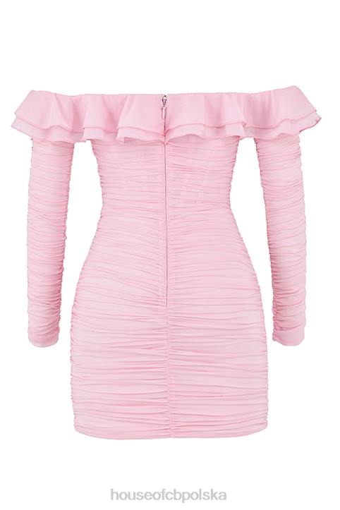 House of CB Sukienka mini Eliza z jedwabiu w różowym marzeniu