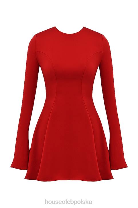 House of CB Mini Sukienka Sacha Czerwona Satynowa Stylowa Moda