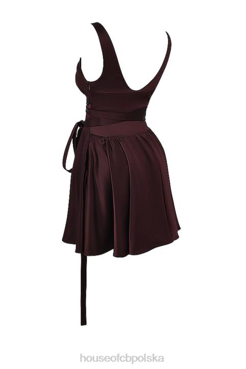 House of CB Sukienka mini Shiema głęboki brąz modna odzież na każdą okazję