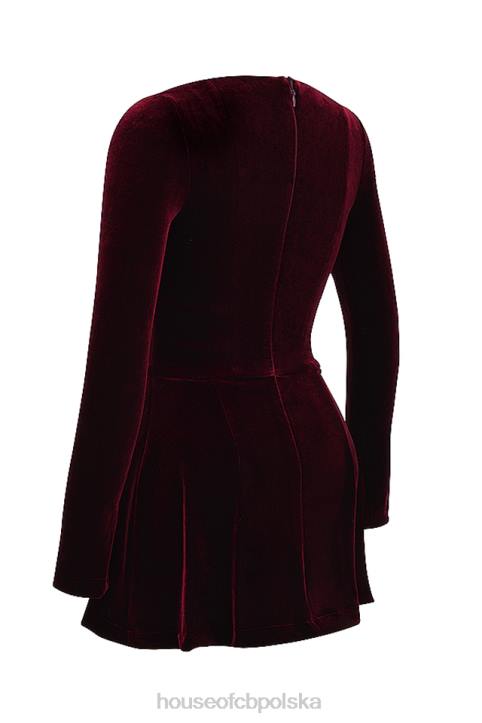 House of CB Sukienka mini Veronica Wiśniowa Elegancja na Szpilkach