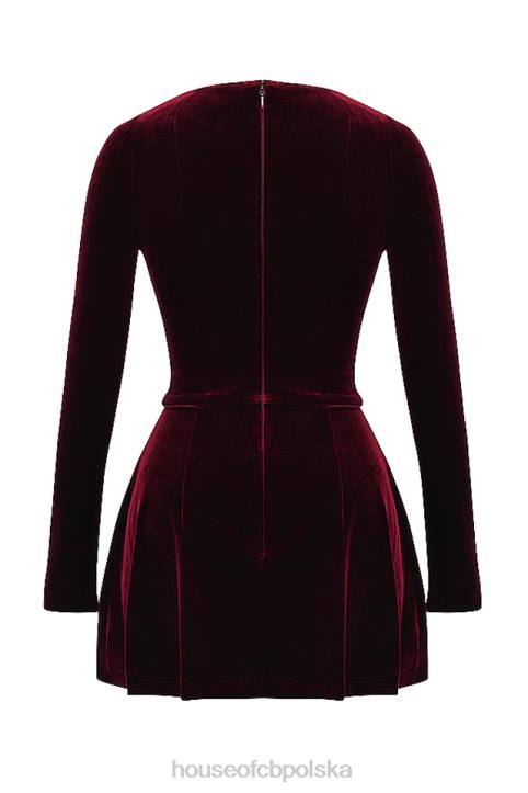 House of CB Sukienka mini Veronica Wiśniowa Elegancja na Szpilkach