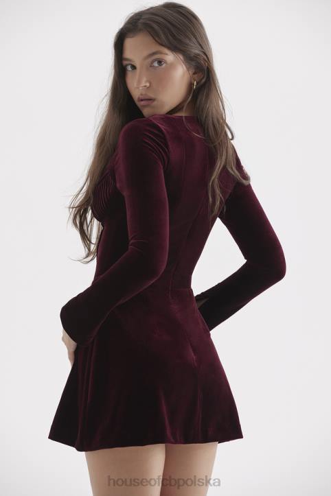 House of CB Sukienka mini Veronica Wiśniowa Elegancja na Szpilkach