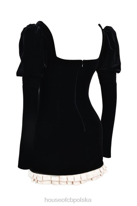 House of CB Sukienka mini Azaria vintage czarno kremowa styl elegancki