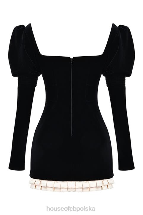 House of CB Sukienka mini Azaria vintage czarno kremowa styl elegancki