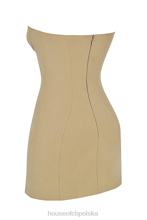 House of CB Mini Sukienka Bez Ramiączek Elissa Stone Modna Odzież Kobieca