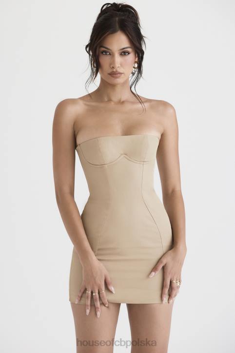 House of CB Mini Sukienka Bez Ramiączek Elissa Stone Modna Odzież Kobieca