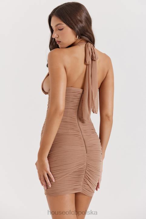 House of CB Sukienka mini laetitia orzechowa elegancja na każdą okazję