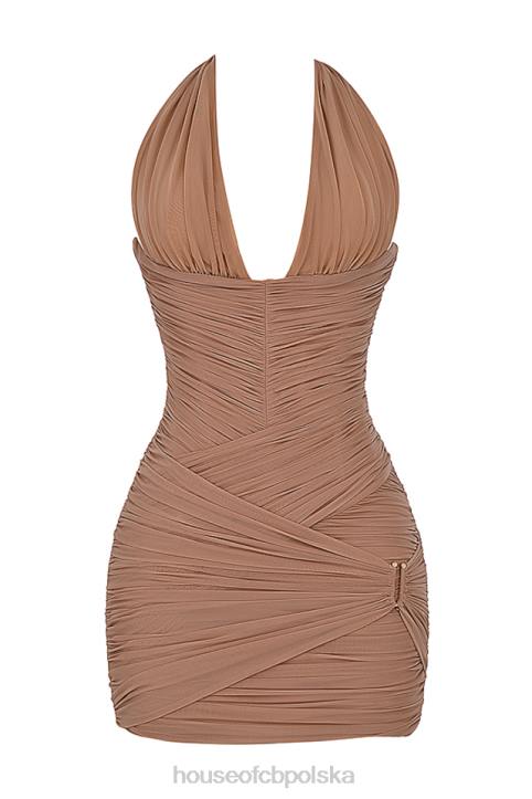 House of CB Sukienka mini laetitia orzechowa elegancja na każdą okazję