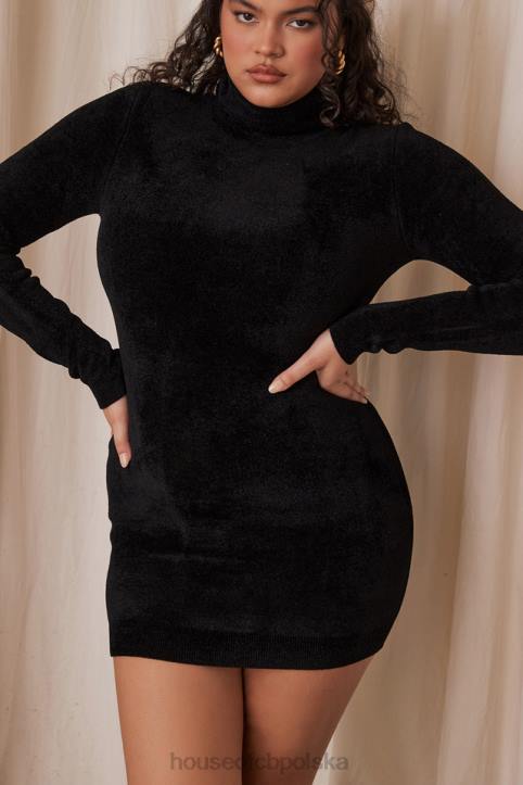House of CB Sukienka mini Taya grafitowa szenilowa stylowa moda