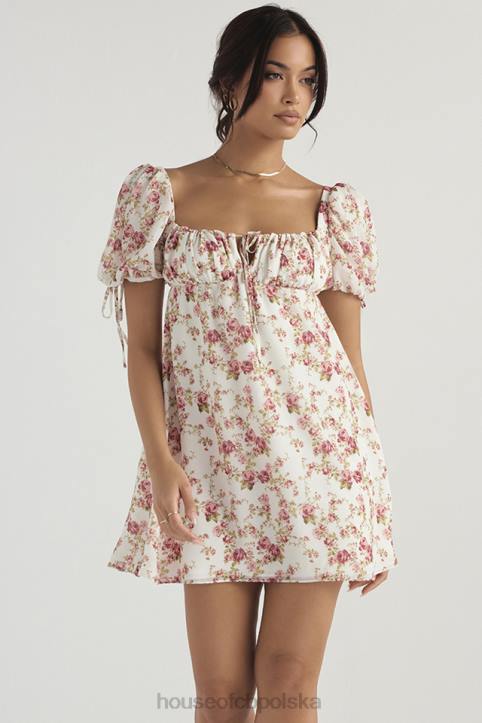 House of CB Sukienka mini księżniczki w róże różowa elegancja