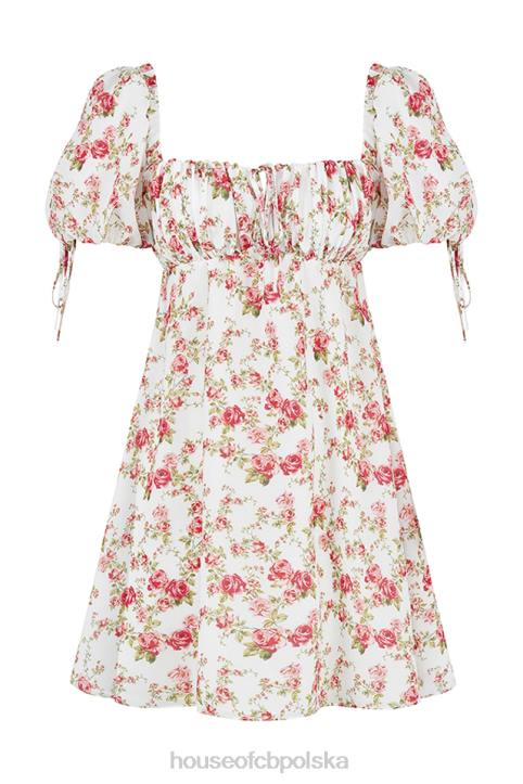 House of CB Sukienka mini księżniczki w róże różowa elegancja