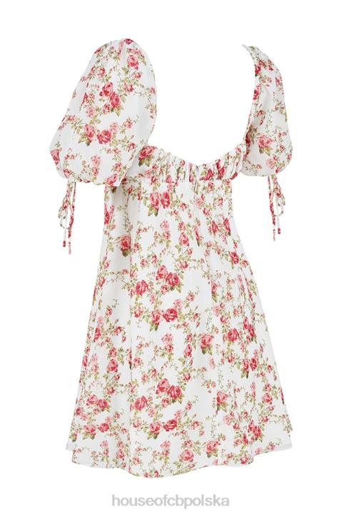 House of CB Sukienka mini księżniczki w róże różowa elegancja