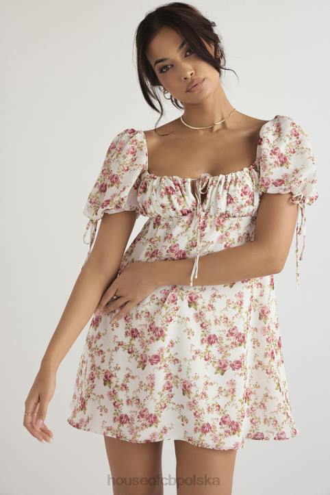 House of CB Sukienka mini księżniczki w róże różowa elegancja