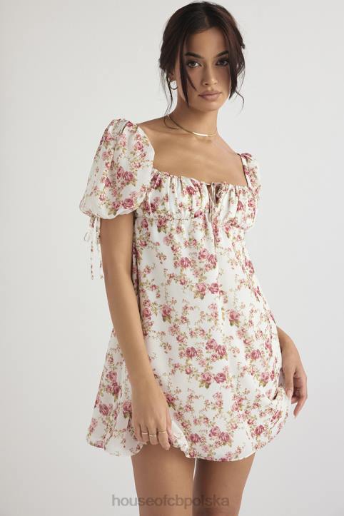 House of CB Sukienka mini księżniczki w róże różowa elegancja