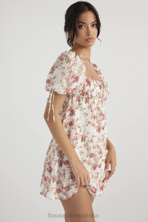 House of CB Sukienka mini księżniczki w róże różowa elegancja