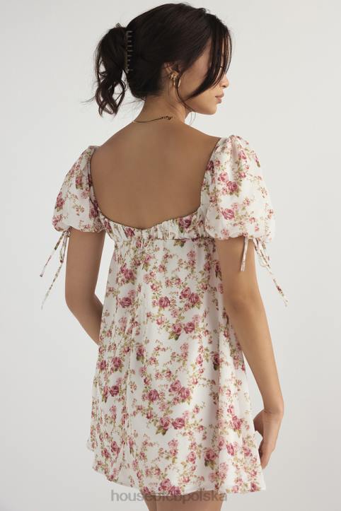 House of CB Sukienka mini księżniczki w róże różowa elegancja