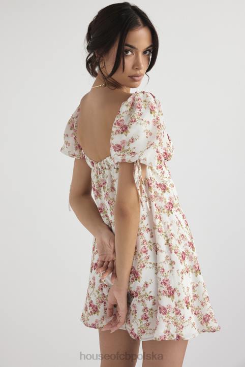House of CB Sukienka mini księżniczki w róże różowa elegancja