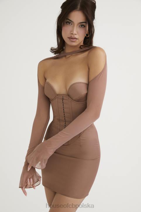 House of CB Mokka Mini Sukienka Gorset Mayara Stylowa Moda