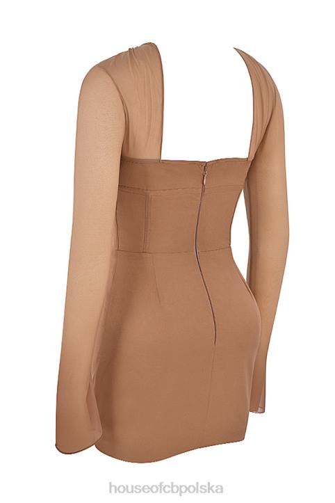 House of CB Mokka Mini Sukienka Gorset Mayara Stylowa Moda