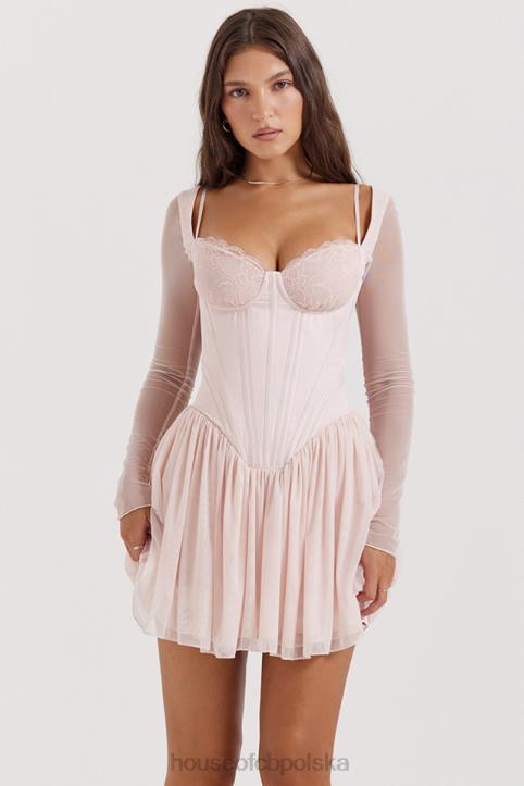 House of CB Mini Sukienka Gorset Vivi Miękka Brzoskwinia Modna Odzież