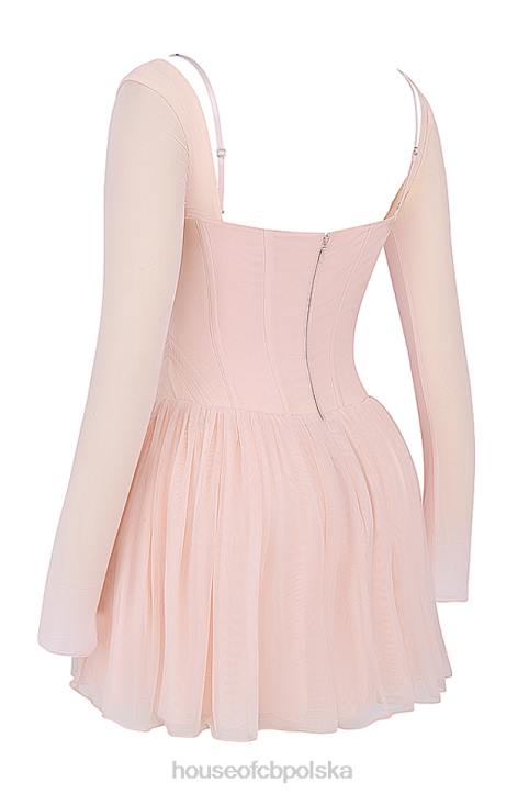 House of CB Mini Sukienka Gorset Vivi Miękka Brzoskwinia Modna Odzież