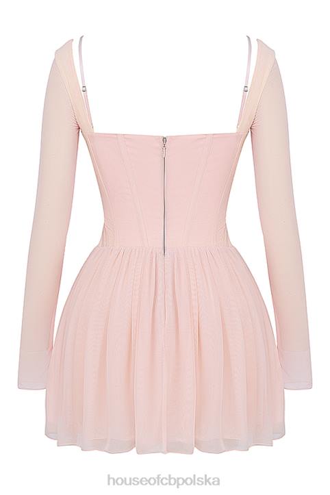 House of CB Mini Sukienka Gorset Vivi Miękka Brzoskwinia Modna Odzież
