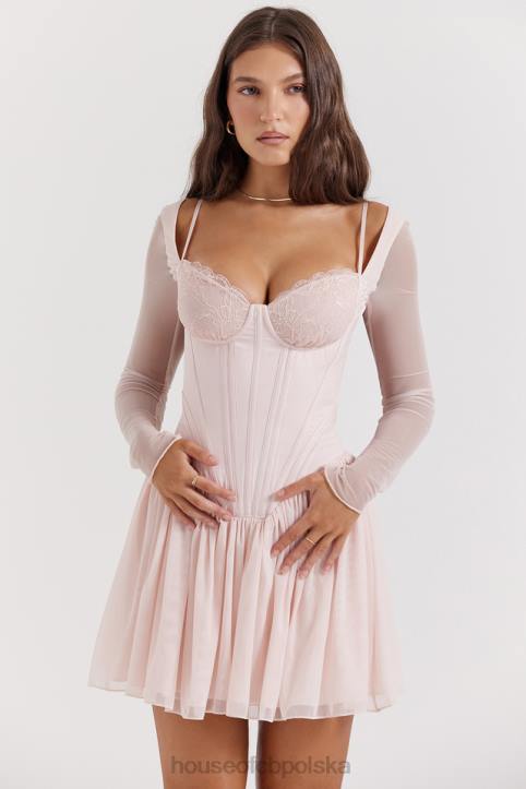 House of CB Mini Sukienka Gorset Vivi Miękka Brzoskwinia Modna Odzież