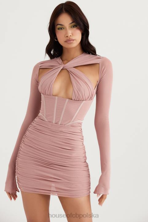 House of CB Różowa Mini Sukienka Gorsetowa Adanna 4PND460 Modna Odzież Kobieca