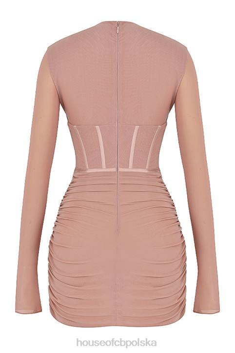 House of CB Różowa Mini Sukienka Gorsetowa Adanna 4PND460 Modna Odzież Kobieca