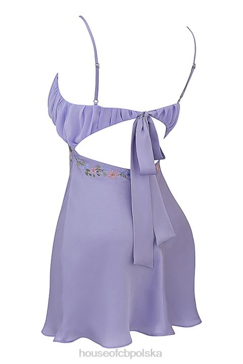 House of CB Mini Sukienka Haft Christa Lawenda Stylowa Moda