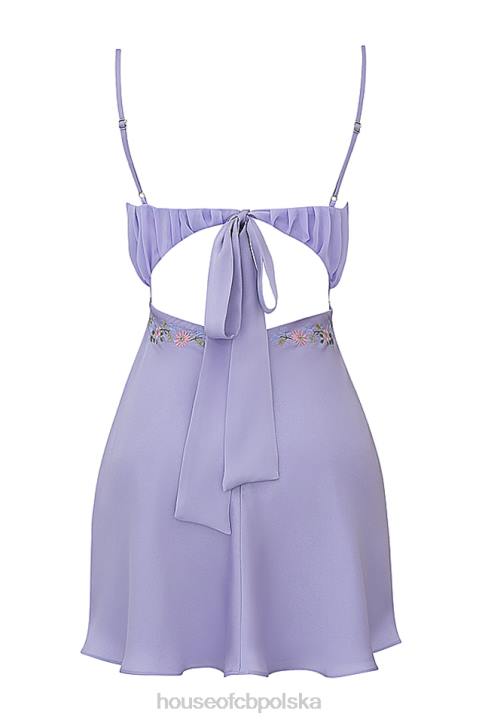 House of CB Mini Sukienka Haft Christa Lawenda Stylowa Moda